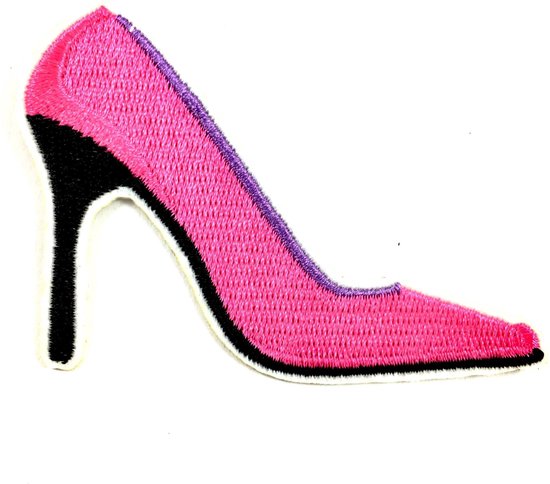 Roze Pump Met Zwarte Hoge Hak Strijk Embleem Patch 8,5 x 5,7 cm | bol.com