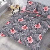 Dekbedovertrek Rose Blocks 100% katoen Flanel Lits-jumeaux - 240 x 200/220 cm + 2 slopen 60x70 cm