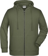 James and Nicholson Heren Basisrits Hoody (Olijf)