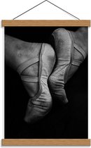 Schoolplaat – Ballerina Spitzen (Zwart Wit) - 30x40cm Foto op Textielposter (Wanddecoratie op Schoolplaat)