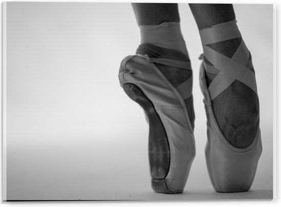 Acrylglas - Ballerina op Spitzen (zwart/wit) - 40x30cm Foto op Acrylglas (Met Ophangsysteem)