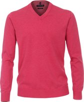 CASA MODA heren trui katoen - V-hals - donker roze - Maat: L