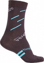 Velotoze Fietssokken Compression Merinowol Zwart/blauw Mt L/xl