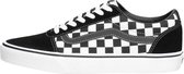 Vans Ward Checkered Heren Sneakers - Black/True White - Maat 46
