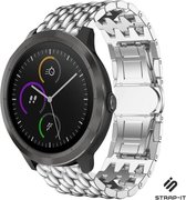 Stalen Smartwatch bandje - Geschikt voor  Garmin Vivomove HR stalen draak band - zilver - Strap-it Horlogeband / Polsband / Armband