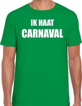 Ik haat carnaval verkleed t-shirt / outfit groen voor heren - carnaval / feest shirt kleding / kostuum XL