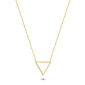 Twice As Nice Halsketting in goudkleurig edelstaal, open driehoek  38 cm+10 cm