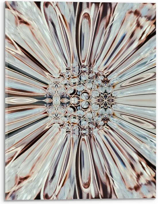 Acrylglas - Witte Kristalbloem - 30x40cm Foto op Acrylglas (Wanddecoratie op Acrylglas)