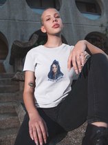 Billie Eilish Gothic T-Shirt / Airbrush Flames Blohsh / Fan art Merchandise / Popstar / Wit Unisex Maat XL