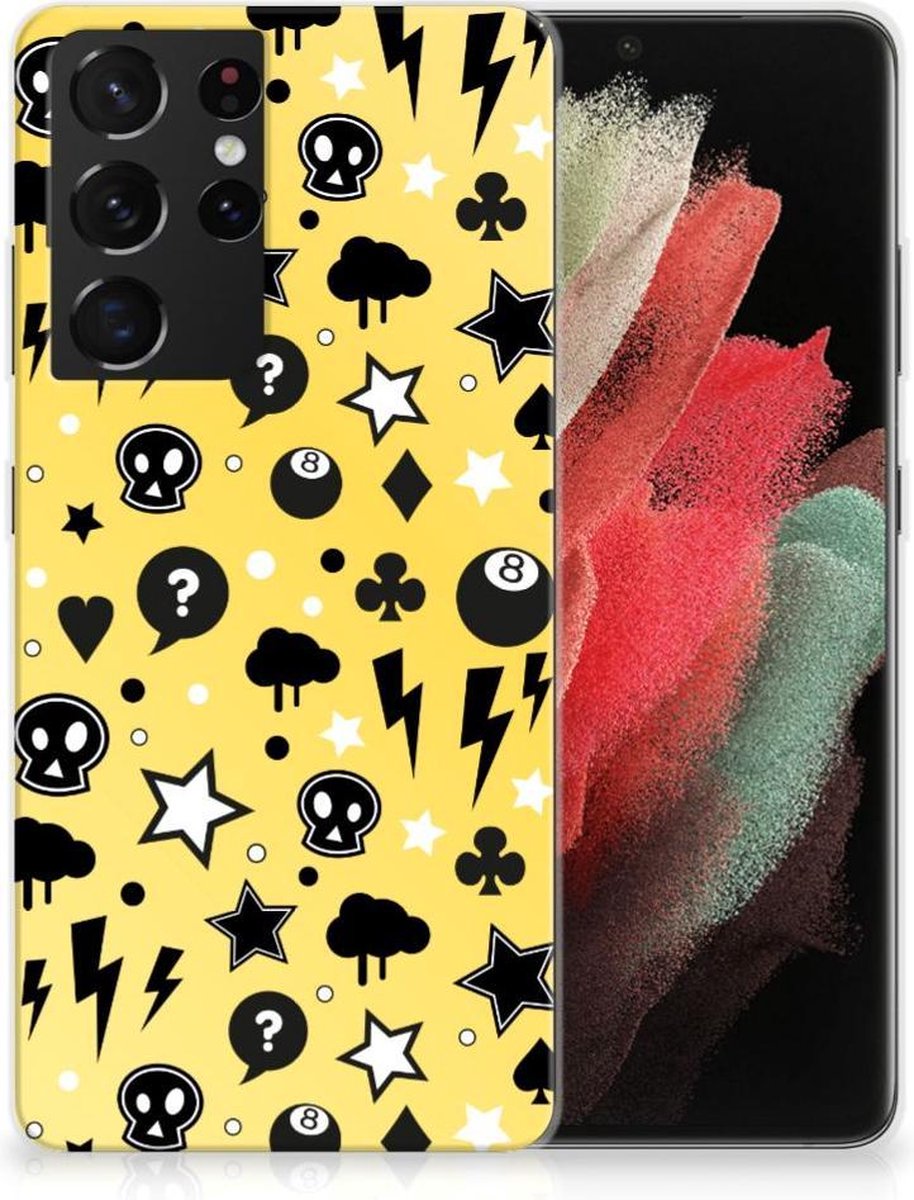 Silicone Back Case Samsung Galaxy S21 Ultra Punk Geel