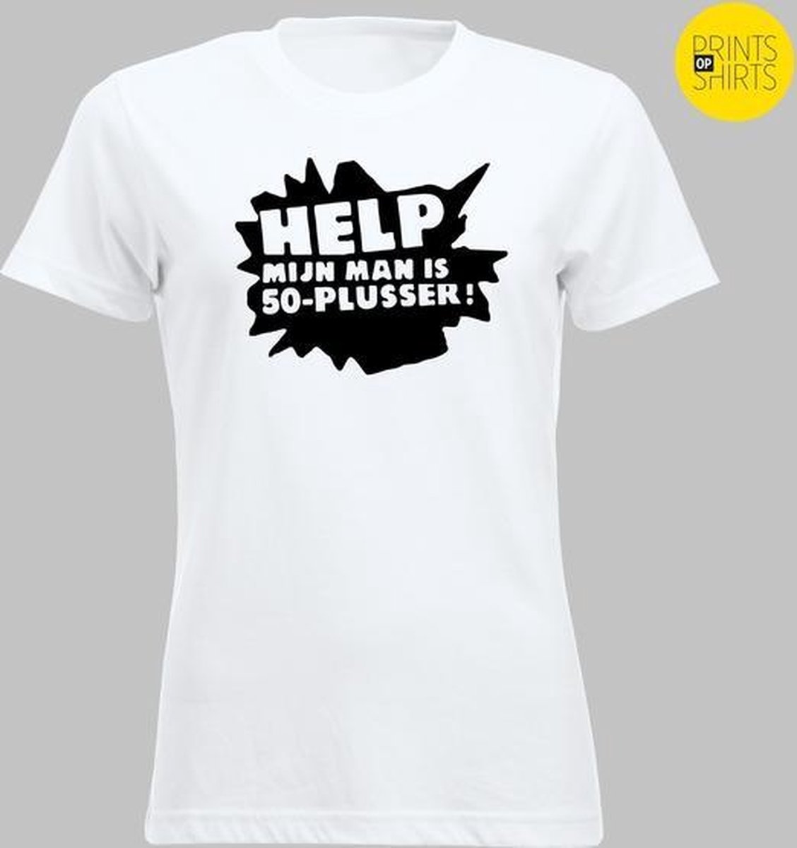 Help mijn man is 50 plusser dames T shirt kleur wit maat L bol