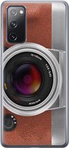 Leuke Telefoonhoesjes - Hoesje geschikt voor Samsung Galaxy S20 FE - Vintage camera - Soft case - TPU - Print / Illustratie - Bruin