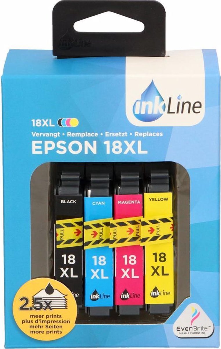 Inkline voordeelpak INE18XL voor Epson T18 serie