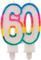 Bougies scintillantes 60 ans avec 2 supports