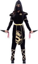 Witbaard Verkleedpak Ninja Dames Polyester Zwart/goud Mt M/l
