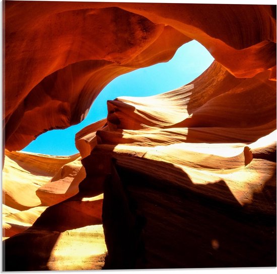 Acrylglas - Antelope Canyon  - 50x50cm Foto op Acrylglas (Wanddecoratie op Acrylglas)