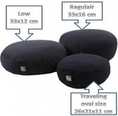 Bol.com Meditatiekussen zwart kind of reis - 26x21x11 - 1100 - Boekweit - Katoen - Zwart aanbieding