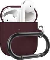 AirPods hoesje van By Qubix - AirPods 1/2 case siliconen chargebox Series - soft case - bordeaux - UV bescherming