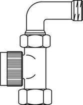 Oventrop thermostatische radiatorafsluiter A 1/2 recht met bocht Kvs = 0,95 m3/h