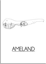 Ameland Plattegrond poster A3 poster (29,7 x 42 cm) - DesignClaud