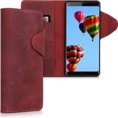 kalibri telefoonhoesje voor Sony Xperia XZ3 - Hoesje met pasjeshouder en standaard - donkerrood - Wallet case