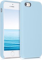kwmobile telefoonhoesje voor Apple iPhone SE (1.Gen 2016) / 5 / 5S - Hoesje met siliconen coating - Smartphone case in pastelblauw
