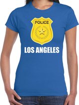 Police embleem Los Angeles t-shirt blauw voor dames - politie agent - verkleedkleding / kostuum XS
