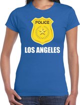 Police / politie embleem Los Angeles verkleed t-shirt blauw voor dames XS