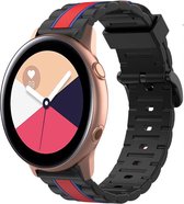 Siliconen Smartwatch bandje - Geschikt voor  Samsung Galaxy Watch Active Special Edition band - zwart/rood - Horlogeband / Polsband / Armband