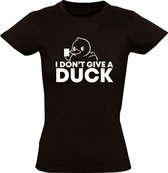 I dont give a duck Dames t-shirt | eend | grof | grappig | cadeau | Zwart