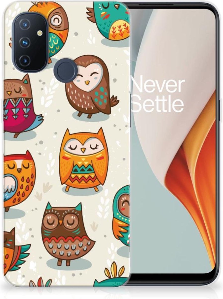 OnePlus Nord N100 TPU Hoesje Vrolijke Uilen