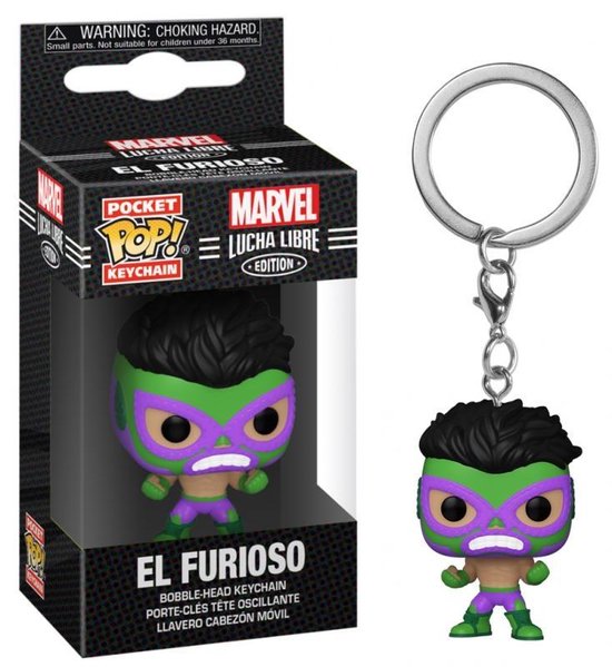 Funko Pocket POP Sleutelhanger Marvel Luchadores Hulk El Furioso - Multikleur