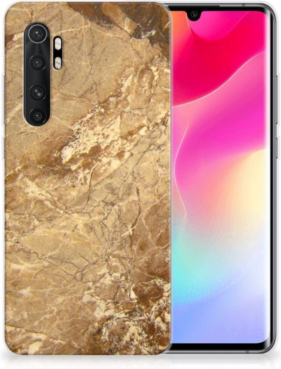 Xiaomi Mi Note 10 Lite TPU Siliconen Hoesje Marmer Creme