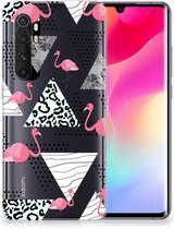Leuk TPU Back Cover Xiaomi Mi Note 10 Lite GSM Hoesje Doorzichtig Flamingo Triangle
