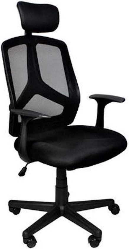 Chaise de bureau EASTWALL Cambridge - Chaise de jeu ergonomique - Roues en caoutchouc - Charge maximale 100 kg - Nylon/Mesh - Noir
