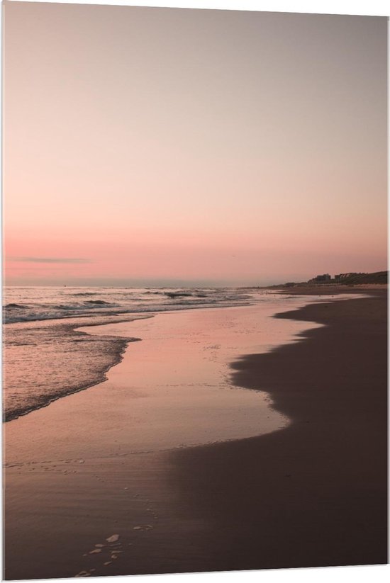 Acrylglas - Brede Golven op het Strand  - 80x120cm Foto op Acrylglas (Met Ophangsysteem)