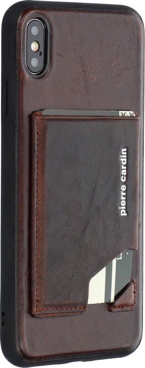 Bruin hoesje van Pierre Cardin - Backcover - Stijlvol - Leer - voor iPhone Xs Max - Luxe cover