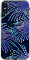 Bigben Connected, Hoesje Geschikt voor Apple iPhone X/XS Zachte palmboom, Blauw
