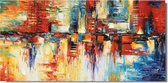 Schilderij abstract kleurrijk 120 x 60 Artello - handgeschilderd schilderij met signatuur - schilderijen woonkamer - wanddecoratie - 700+ collectie Artello schilderijenkunst