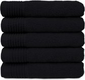 The One Voordeel Handdoeken Zwart 5 stuks 50x100cm