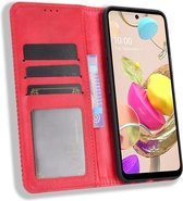 LG K42 Hoesje Retro Portemonnee Book Case Rood