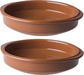 3x Tapas schaaltjes terracotta 20 x 4,5 cm ovenbestendig - Hapjes schaaltjes - Tapas schaaltjes - Lijf schaaltjes