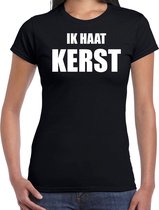 Fout Kerst shirt / t-shirt - Ik haat Kerst - zwart voor dames - Kerstkleding / Kerst outfit L