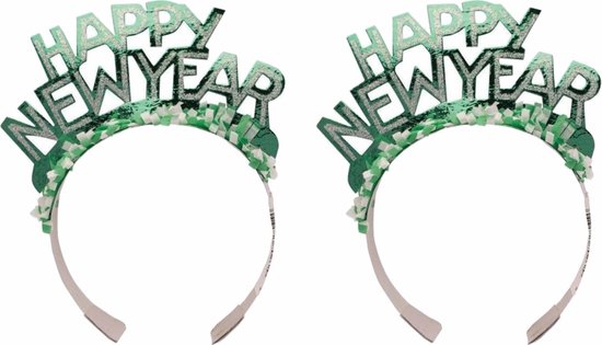 trainer majoor ambulance 3x stuks haarband Happy New Year groen voor volwassenen - Diadeem hoofdband happy  newyear | bol.com