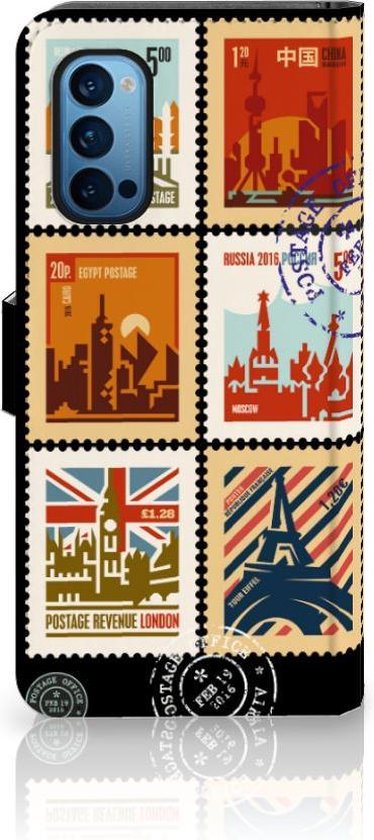 Portefeuille OPPO Reno 4 Pro 5G Cuir PU Portefeuille Livre Timbres