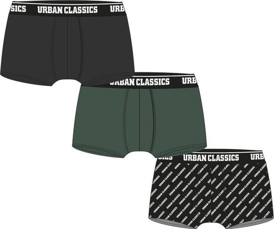 Urban Classics - 3-Pack Boxershorts set - M - Zwart/Groen