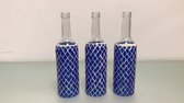 Decoratieve flessen - 3 stuks - Donkerblauw