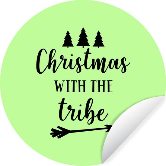 Citation Noel Avec La Tribu Decoration Murale Noel Noir Sur Vert Clair Sticker Mural Bol Com