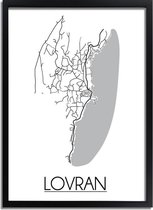 Lovran Kroatië Plattegrond poster A4 + fotolijst zwart (21x29,7cm) - DesignClaud