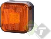 Zijmarkeringslamp, Contourlamp, vierkant LED, ORANJE, 12 tot 24 Volt, Horpol